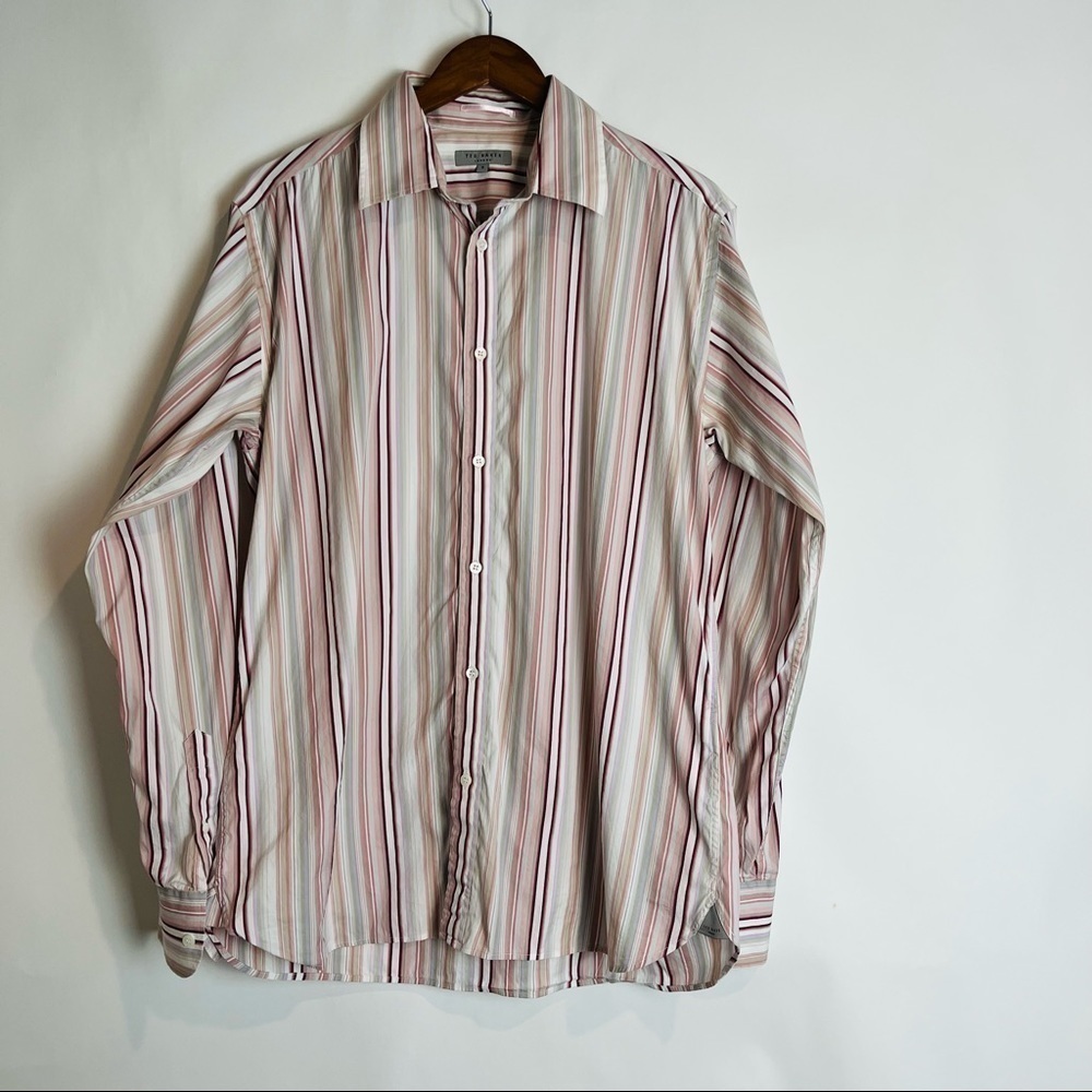 Ted Baker London Men Button Down Stripped Shirt Size 5
